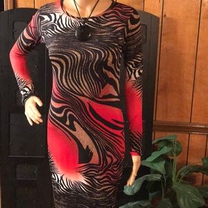 Long sleeve tiger print dress